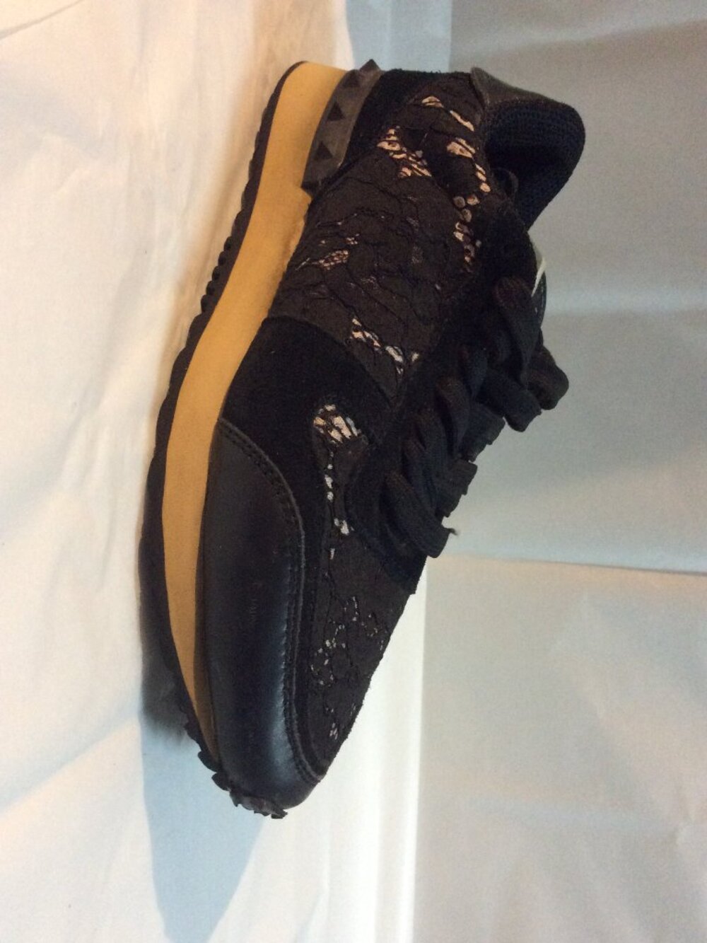 Valentino Garavani Black Lace Rockrunner Sneakers EU 36